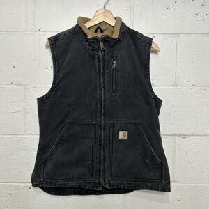 Vintage Carhartt Sherpa-Lined Mock-Neck Vest “Black” WV001